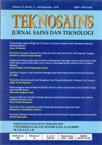 Teknosains Jurnal Sains Dan Teknologi